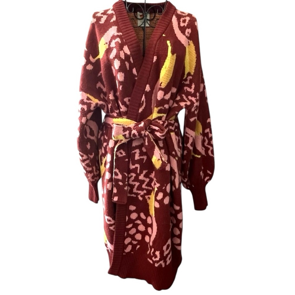 FARM Rio Toucanissimo Longline Belted Cardigan
Size: Small